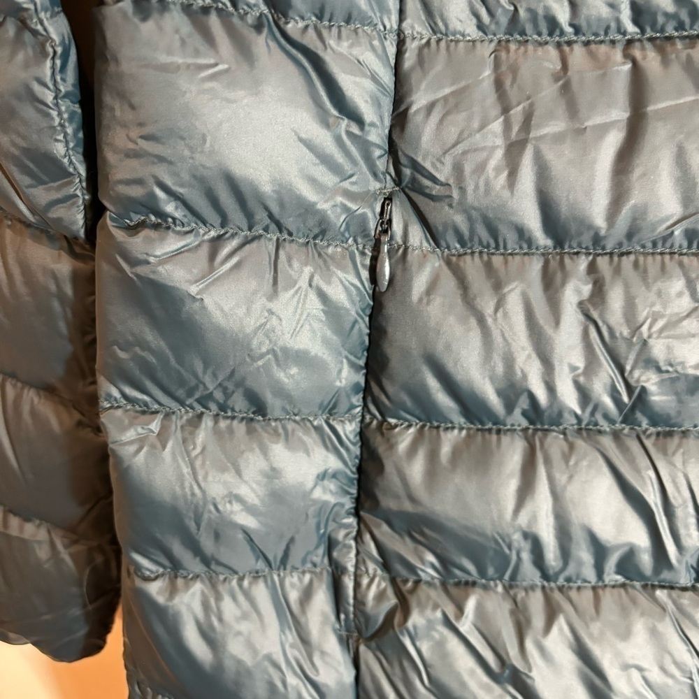 EDDIE BAUER Sz XS CirrusLite Grey Goose Down Slim Puffer Coat Hooded Parka NEW - Picture 3 of 15
